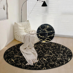 Kuldse marmori tekstuuriga vaip &uuml;mmargune p&otilde;rand Tool Matt Kunstk&uuml;&uuml;likukarvad karvased shggy vaip Vannitoa pehme vaip Lastetuba Sisustus Diameter 160cm