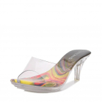 Naiste tikk-jalatsid l&auml;bipaistvad, l&auml;bipaistvad, seksikas, 6,5 cm konts, 2 cm platvorm WZ 35 must