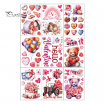 9 tk. S&otilde;brap&auml;eva aknakleebised Kahepoolse disainiga mittekleepuvad eemaldatavad armu s&uuml;dame elektrostaatilised kleebised Sets