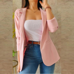 S&uuml;gisene &uuml;hev&auml;rviline minimalistlik pikkade varrukatega bleiser &uuml;likond krae jakk Naiste mantlid riided XXL