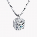 Uus 0,5CT ruudukujuline Halo Moissanite kaelakee naistele t&otilde;eline 925 h&otilde;bedane moissanite teemant ripatskett j&otilde;ulukink 45cm&0.5ct-5mm