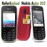 Renoveeritud Nokia Originaal Nokia Asha 202 Mobiiltelefon Kahe SIM-kaardiga No charger must
