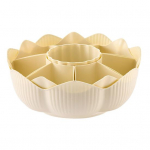 360-kraadine p&ouml;&ouml;ratav serveerimisalus 8 jagajat Eemaldatav kuum pott serveerimiskauss N&otilde;rutav toidualus suupistete jaoks Maitsmisk&ouml;&ouml;giviljad puuviljad valge