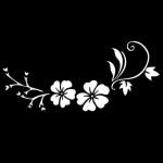 Eemaldatav helkurlillega kapoti kere viinapuust autokleebis, aken, autode kleebis must