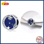 100% 925 Sterling h&otilde;bedast Firefly v&otilde;lusid Evil Eye &otilde;hupall Sinised amuletid FitUus originaal k&auml;ev&otilde;ru DIY ehete valmistamine