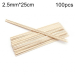 50/100 tk &uuml;hekordsed grill-grill-bambusest vardad lihatoit lihapallid puupulgad 2.5mm*25cm