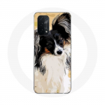 Kohver Oppo A74 5G jaapani spanjeli musta ja valge koera t&otilde;ugu jaoks