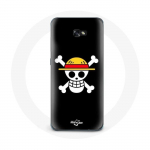 Musta taustaga &uuml;mbris Samsung Galaxy A5 One Piece Manga Skull jaoks