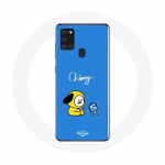 Coque pour Samsung Galaxy A21S Bangtan BTS BT21 Chimmy Jimin Fond Bleu