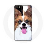 Huawei P8 Lite Continental k&auml;&auml;busspanjeli liblikakutsika valge ja pruun &uuml;mbris