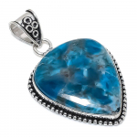 Natural Neon Blue Apatite Gemstone 925 Sterling Silver Pendant 2.25 f4l42