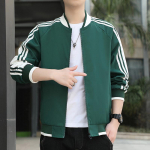 Meeste jakk, pesapallikrae, mood, spordialad, meeste suured, vabaaja kaelarihmad, meeste jope L roheline