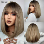 ALAN EATON s&uuml;nteetiline parukas mustanahalistele naistele t&uuml;drukutele naturaalne keskmine laineline tumepruun parukas tukkidega Cosplay Party kuumakindlatele juustele