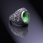 Natural Green Amethyst Gemstone Handmade 925 Sterling Silver Ring Size 6 r7l62