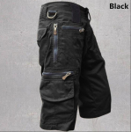 V&auml;listingimustes kasutatavad meeste veekindlad taktikalised l&uuml;hikesed p&uuml;ksid meestele L&uuml;hikesed p&uuml;ksid Mitme taskuga Cargo Quick Dry Shorts Suvised v&auml;lip&uuml;ksid vabaaja sirged p&uuml;ksid 2XL must