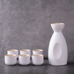 1 tk traditsiooniline Jaapani sake komplekt &ndash; sisaldab 1 Tokkuri pudelit ja 6 Ochoko tassi &ndash; tahke keraamiline veinikomplekt autentseks Jaapani joogikogemuseks