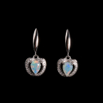 925 Sterling h&otilde;bedased s&uuml;damekujulised k&otilde;rvar&otilde;ngad naturaalse etioopia opaaliga peened ehted naistele emale kena kingitus valge