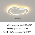 Lihtne &uuml;mmargune vahek&auml;iguvalgusti lae LED-lamp Diameetriga 25 cm Paigaldatud Creative K&ouml;&ouml;gi laevalgustid Ruudukujuline laelamp kodus siseruumides Warm white