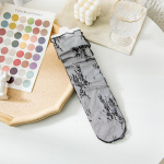 Pitssokid Naiste suvised &Uuml;li&otilde;hukesed l&auml;bipaistvast v&otilde;rgust kalav&otilde;rgust lahtised pikad sokid JK Lolita Sweet Girls Kawaii armsad printsessisokid