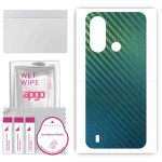 apgo Protective Skin Sticker for the back compatible with ZTE Blade L220, Wrap Film, Foil, Vinyl - Pattern Carbon Chameleon CAKA1