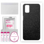 apgo Protective Skin Sticker for the back compatible with Oppo A52, Wrap Film, Foil, Vinyl - Pattern Black Honeycomb