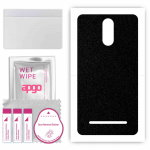 apgo Protective Skin Sticker for the back compatible with Kruger&Matz Flow 5 Plus, Wrap Film, Foil, Vinyl - Pattern Matte Black