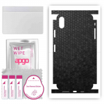 apgo Protective Skin Sticker for the back+sides compatible with Apple iPhone XS Max, Full Wrap Film, Foil, Vinyl - Pattern Black Honeycomb
