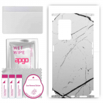 apgo Protective Skin Sticker for the back+sides compatible with Realme GT Neo3, Full Wrap Film, Foil, Vinyl - Pattern White Marble