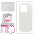 apgo Protective Skin Sticker for the back+sides compatible with Tecno Spark 8, Full Wrap Film, Foil, Vinyl - Pattern White Fabric