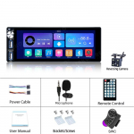 REAKOSOUND 1 Din auto MP5/MP3-m&auml;ngija 6,86-tollise puuteekraaniga Carplay Bluetooth FM-raadio tahavaatekaamera with camera must