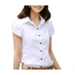 Naiste suves&auml;rk Rev&auml;&auml;r kroonleht l&uuml;hikeste varrukatega Slim Fit s&auml;rgi tasku, &uuml;hev&auml;rviline 4XL valge