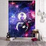 V&auml;rviline Kosmiline Mediteerija Gobel&auml;&auml;n Seinale Rippuv Ps&uuml;hhedeelne Hipi Joonisfilm Planeet Tapestry Kawaii Kodu Dekoratsioon 95x70cm