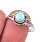 Natural Republic Larimar v&auml;&auml;riskivi k&auml;sitsi valmistatud 925 sterlingh&otilde;be s&otilde;rmus suurus 9 kuni 79