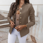 Naiste vabaaja &uuml;hev&auml;rviline pikkade varrukatega &otilde;hukese rinnaga v&auml;ike &uuml;likond, l&uuml;hike jope M