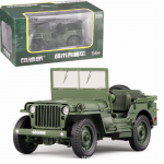 1/18 mastaapse automudeli sulamist survevalu Willys Jeep Military Tactics veoautode kapotipaneelid, mis paljastavad mootori kaunistuse kingituse 1/18-Size:18*9.5*9.5cm armee roheline v&auml;rv