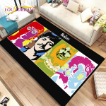 3D B-Beatlesi rokkb&auml;ndi ala vaip, vaipvaip kodu elutuppa, laste magamistoa diivani uksemati sisekujundus, lapsed m&auml;ngivad libisemiskindlat p&otilde;randamatti 40x60cm(15x23in)