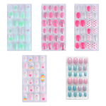 120 tk Laste v&otilde;ltsk&uuml;&uuml;nte t&auml;ielik kaanepress k&uuml;&uuml;ntele T&uuml;drukute manik&uuml;&uuml;r kunstk&uuml;&uuml;ned One Size valge