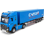 1/50 konteinerveoki m&auml;nguauto, kogutava transpordis&otilde;iduki mudelauto tulede ja helidega, tagasit&otilde;mmatav survevalu m&auml;nguasi kingitus lastele 1/50-Size:38.5*6*8.5cm sinine