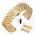 Kellarihm roostevabast terasest kellarihm 18mm 19mm 20mm 21mm 22mm lameda kumerusega metallist kellarihm naiste meeste universaalne k&auml;ev&otilde;ru Seiko jaoks 21mm