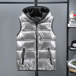 Meeste ja naiste mood S&uuml;gistalvine vest Mantlid ja jakid Paksu krae &uuml;hev&auml;rviline puuvillane vest sulejope Varrukateta vest 5XL