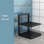 Potiriiul hoiustamisriiul valamukapi all olev mitmekihiline reguleeritav riiul, mis on p&uuml;hendatud potiriiulile 2 layer must