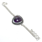 Super Amethyst 23 Gemstone Handmade 925 Sterling Silver Bracelet 7-8 o0w40