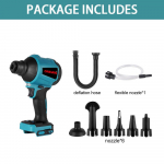 40000 RPM multifunktsionaalne juhtmeta &otilde;hutolmupuhuri t&auml;itur ja deflaator 5 otsikuga 1000 W aku jaoks