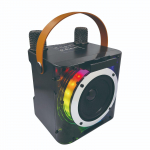 Karaokemasin 2 juhtmevaba mikrofoniga BT mikrofoni ja k&otilde;lariga KTV komplekt koos RGB valgusega must