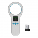 Loomade mikrokiibiga lemmikloomasildi skanner ID-lugeja RFID EMID loomade k&auml;eshoitav kiibilugeja BT+USB+2.4G valge