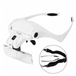 Peapaela luup 2 LED-lambiga 1x 1,5x 2x 2,5x 3,5x suurendusklaasid lugemise parandamiseks valge