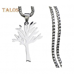 Unisex kaelakee ripats Tree of Life Pure Color Titaan Terasest Poleeritud Individuaalne Naiste Meeste Kaela Ehted Klubi pidu Kaelakee h&otilde;be