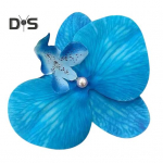 Phalaenopsis Flower juukseklamber Faux siidist lillekujundusega juuksen&otilde;ela seljapea juuksek&uuml;&uuml;s Kerge stiilne aksessuaar tumesinine v&auml;rv