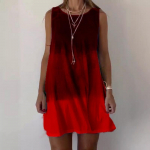 JKASHDK Naiste mood suvine kevadv&auml;rvi plokkprindiga varrukateta O-kaelusega vaba v&ouml;&ouml;kohaga vabaajakleidid S sinine