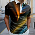 Meeste s&auml;rk Polo vabaaja lukuga l&uuml;hikeste varrukatega mood vaba t&otilde;mblukuga suvine kevadine tavaline lilleline gradient 3D prindiga s&auml;rk XS must